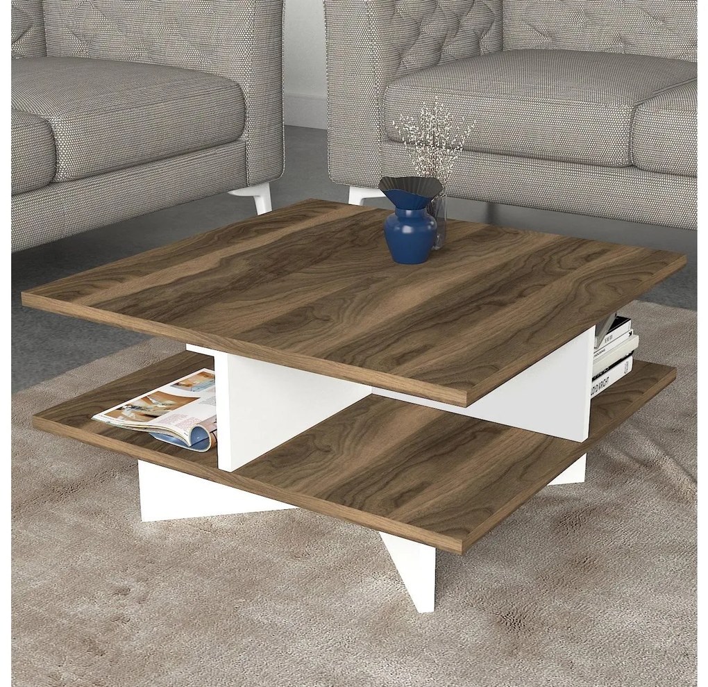 Masă de cafea Hamilton (Nuc + Alb). 1089468