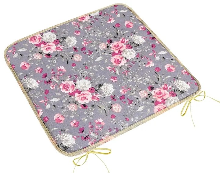 Bellatex Husă pentru scaun Adéla netedă Trandafiri roz, 40 x 40 cm