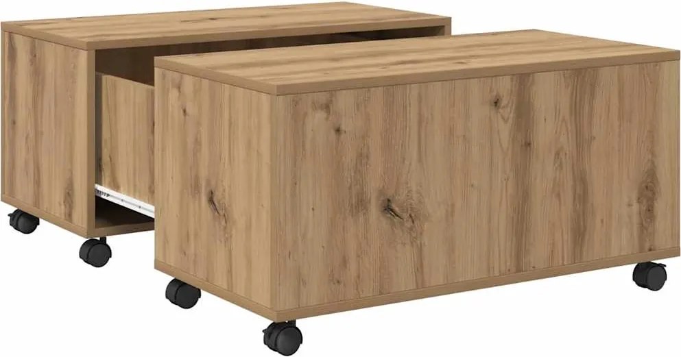 vidaXL Masă de cafea Stejar Artizanal 75 x 75 x 38 cm Lemn compozit