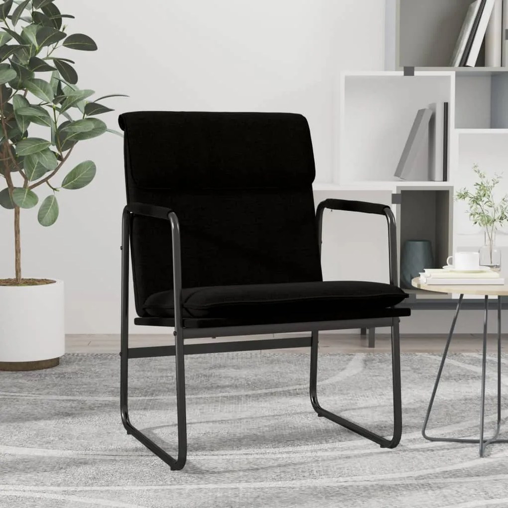 351344 vidaXL Scaun de relaxare, negru, 55x64x80 cm, material textil
