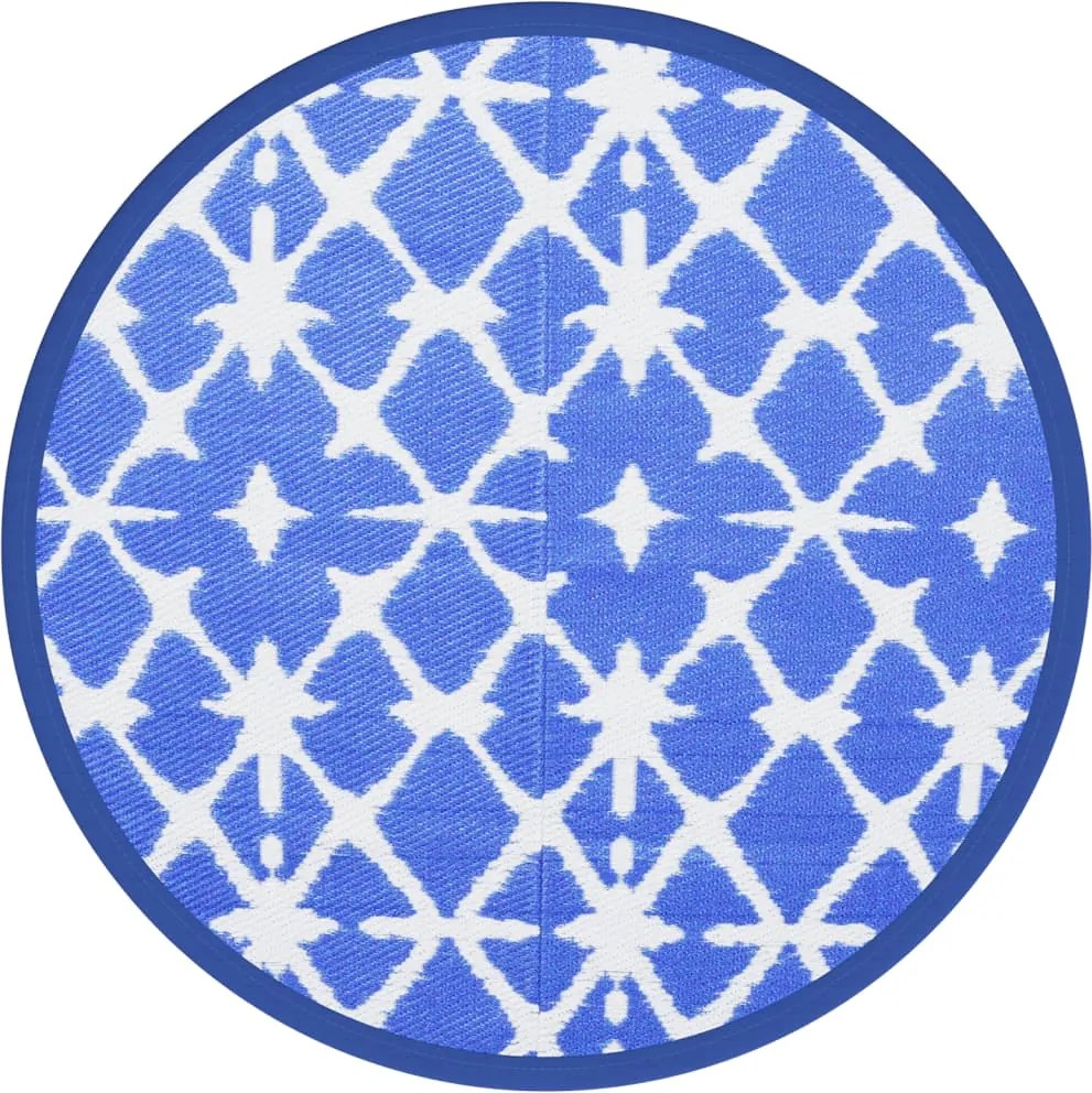 vidaXL Covor de exterior, ARAKIL albastru și alb, Ø160 cm, PP