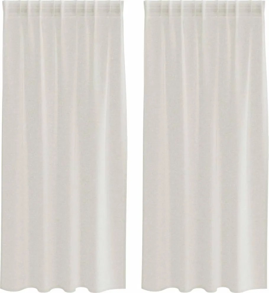 vidaXL Cortină din Voile cu perdele 2 pcs Crem 175 x 140 cm Poliester