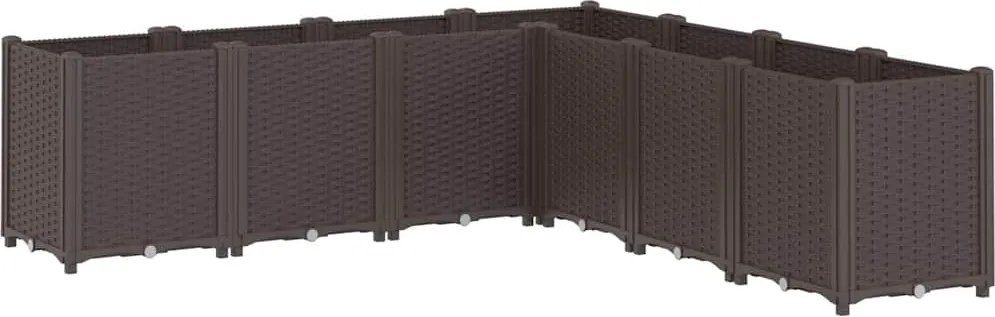 vidaXL Jardinieră de grădină, maro, 160x160x53 cm, PP