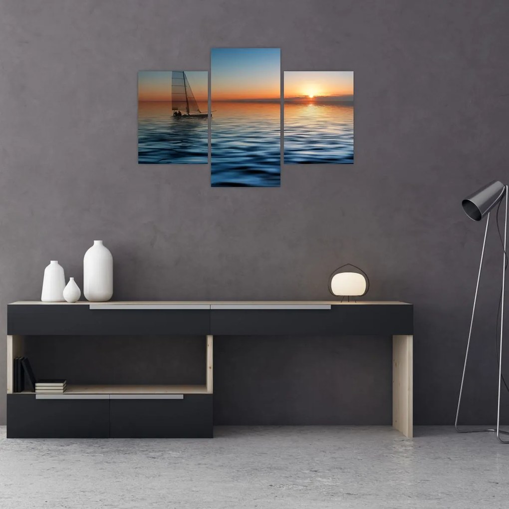 Tablou - Bărci cu vele pe mare (90x60 cm)