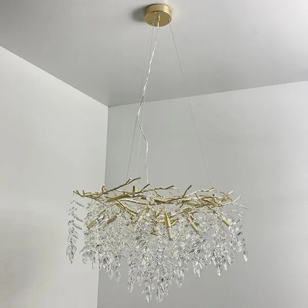 Lustră de cristal pe cablu 12xG9/40W/230V auriu