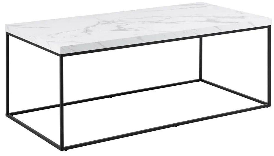 Măsuță de cafea albă cu blat cu aspect de marmură 55x110 cm Barossa – Actona