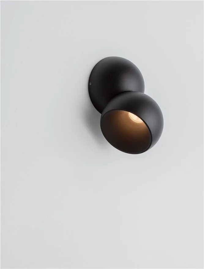 Spot LED aplicat aluminiu LUSA negru