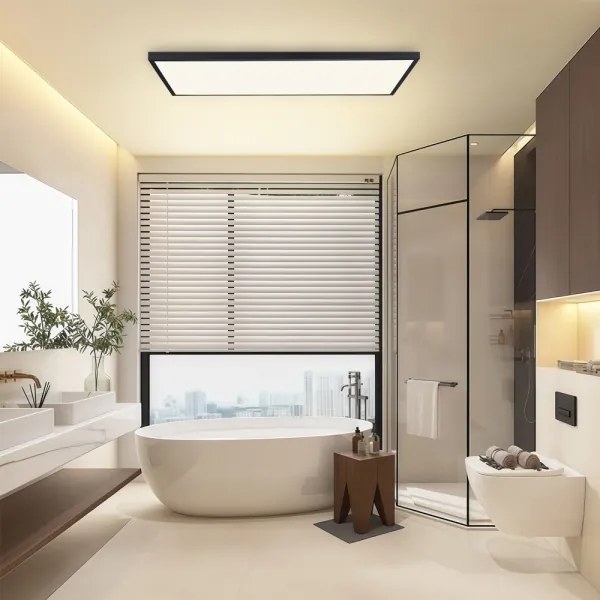 Brilagi-LED Aplică de baie reglabilă FRAME SMART LED/96W/230V IP44 negru + telecomandă