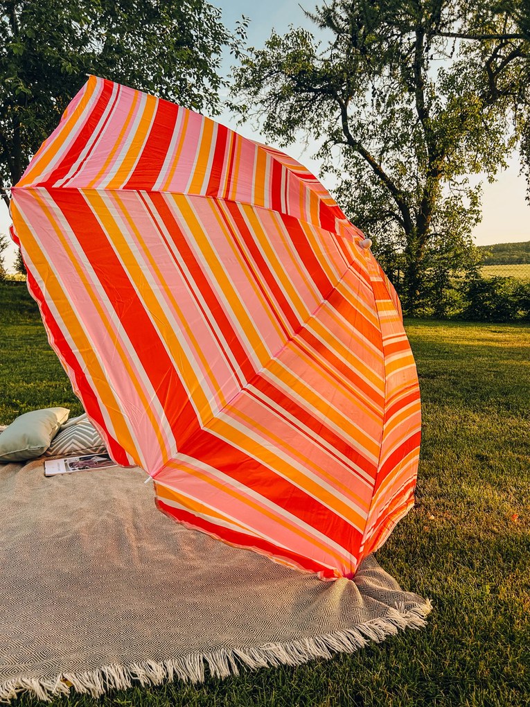 Umbrela de soare rosu-portocaliu, SUNBEAM 180 cm