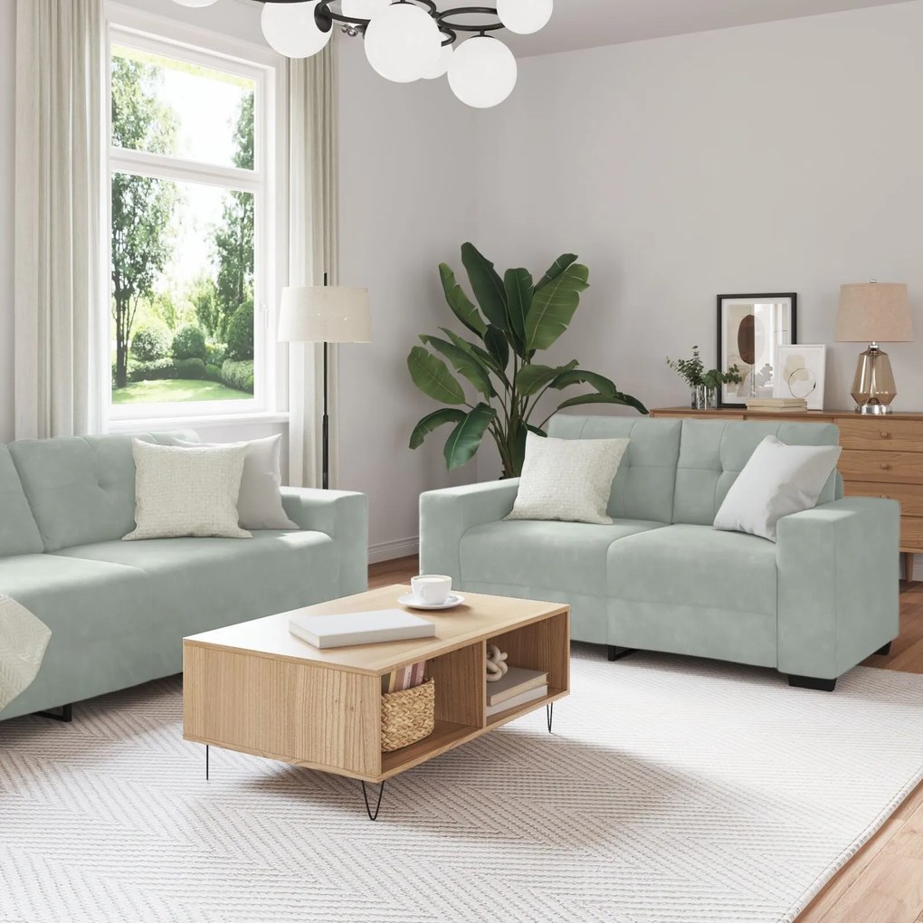 vidaXL Set de canapea cu pernă 3 pcs Gri 221 x 78 x 80 cm Catifea