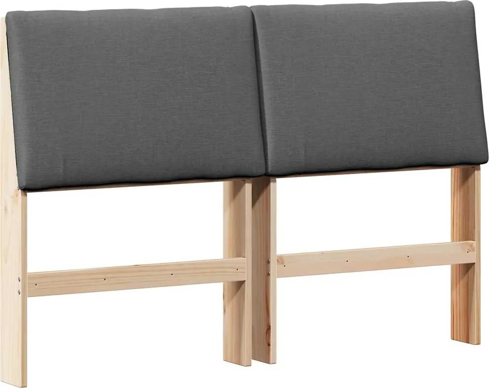 vidaXL Tăblie tapițată Gri închis 150 cm Lemn de pin masiv