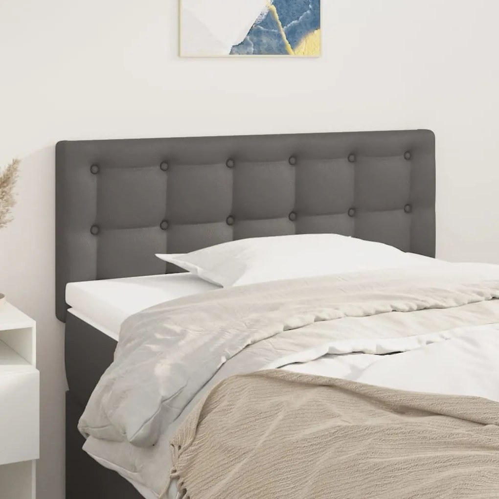 346448 vidaXL Tăblie de pat, gri, 100x5x78/88 cm, piele ecologică
