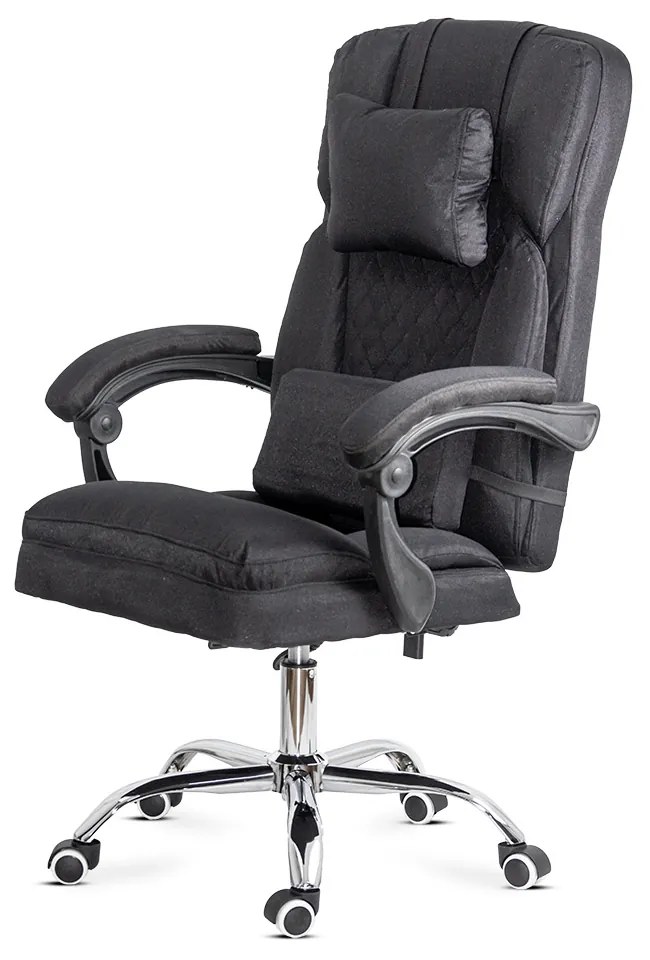 Scaun de birou cu pernă lombară cu masaj din stofă OFF 936 negru