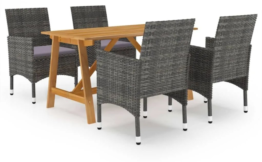 3068736 vidaXL Set mobilier de grădină, 5 piese, gri