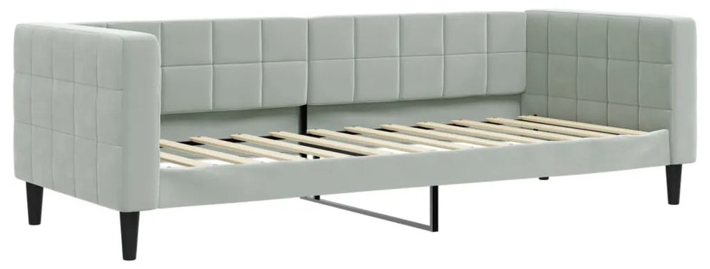 354001 vidaXL Cadru de pat, gri deschis, 80x200 cm, catifea
