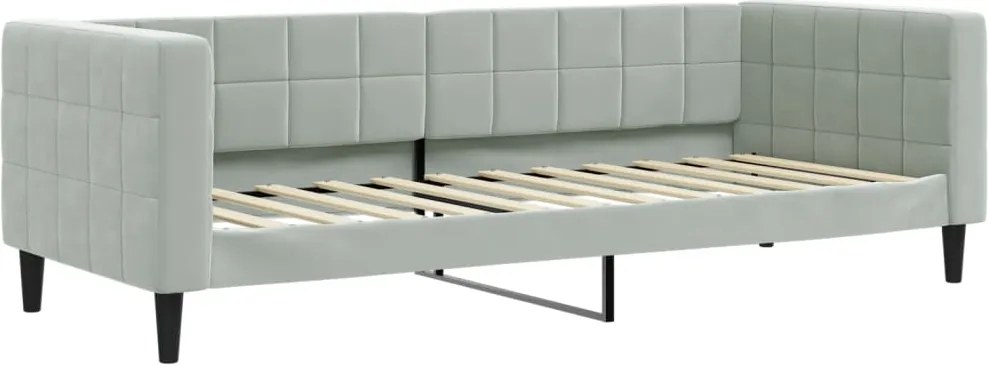 vidaXL Cadru de pat, gri deschis, 80x200 cm, catifea