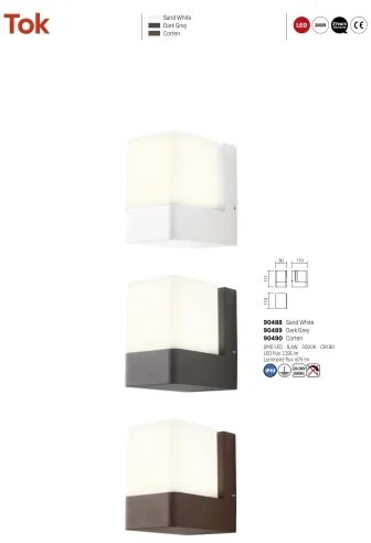 Aplică LED de exterior TOK LED/9,4W/230V IP44 antracit Redo 90489