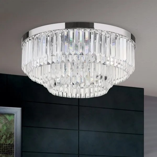 Plafonieră LED de cristal dimabilă Orion PRISM LED/80W/230V d. 55 cm crom lucios