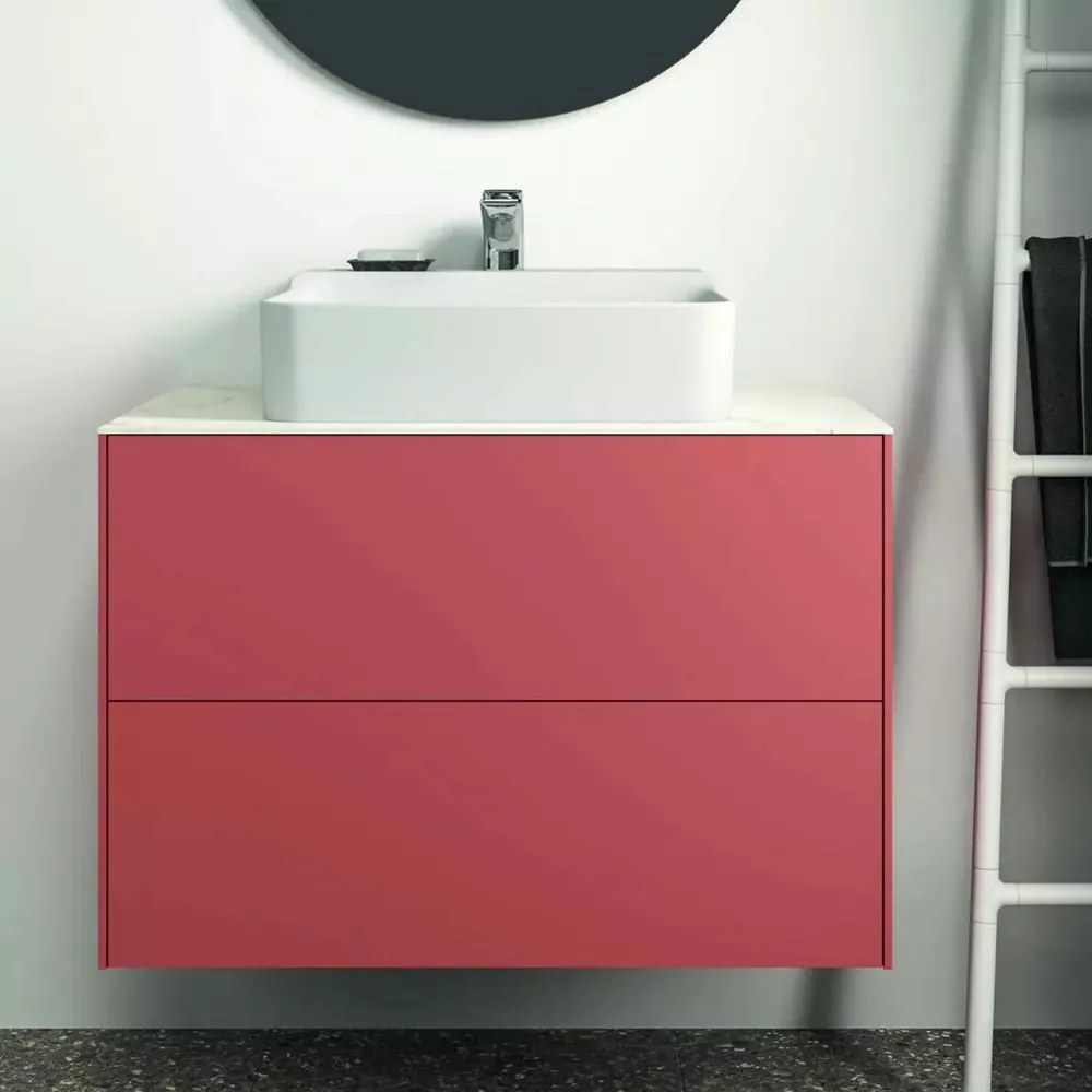 Dulap baza suspendat Ideal Standard Atelier Conca rosu - oranj mat 2 sertare 80 cm