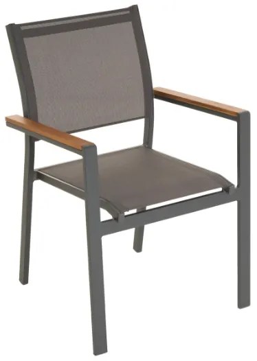 Scaun metalic stivuibil de grădină, antracit