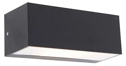 Lampă de perete modernă neagră cu efect de lumină IP54 - Houks