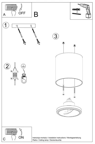 Lampă spot TIUBE 1xGU10-AR111/40W/230V