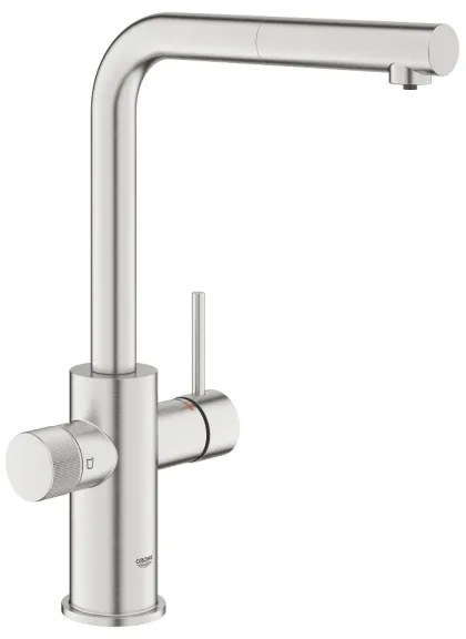 GROHE 30601DC0 - Baterie pentru chiuvetă BLUE PURE cu pipa extractibilă, finisaj inox