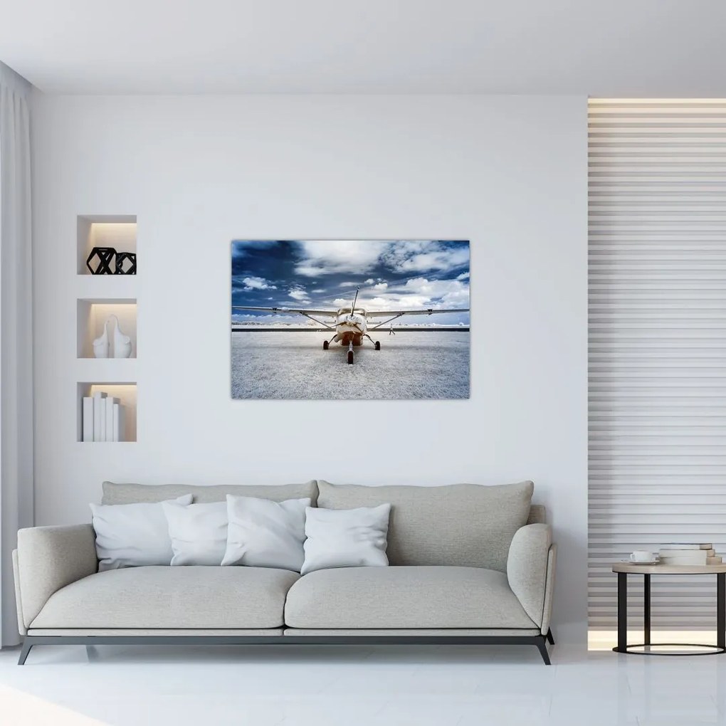 Tablou cu aeroplan cu motor (90x60 cm)