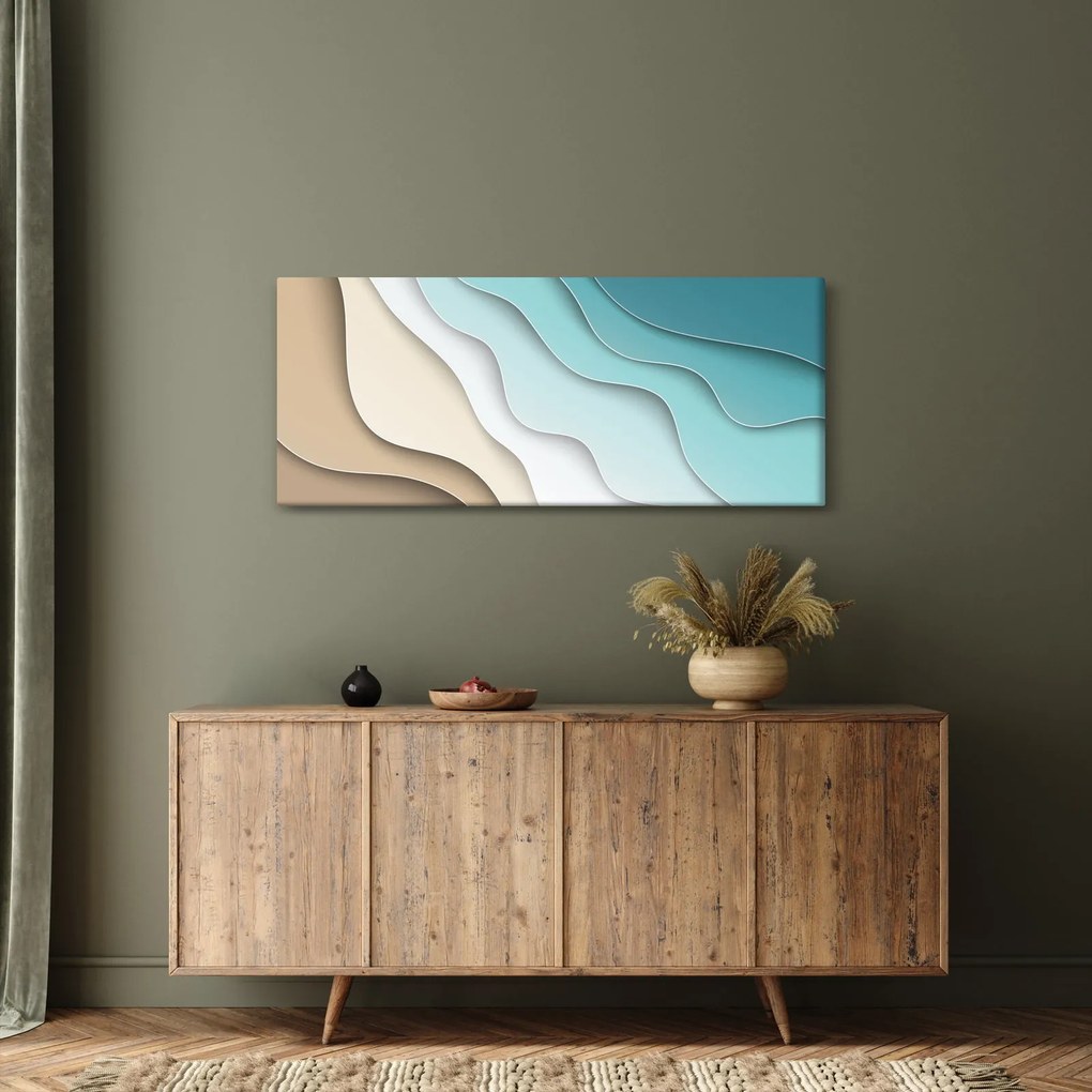 Tablou abstract cu plaja mării (120x50 cm)