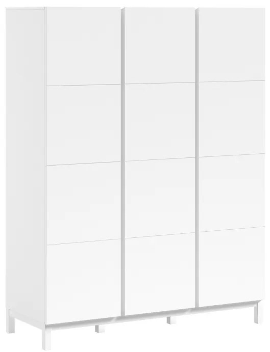 Set Mobilier Cameră Copii EVA: Pat 90x200 cm, Noptieră, Dulap 3 Uși și Comodă, Alb – Vipack