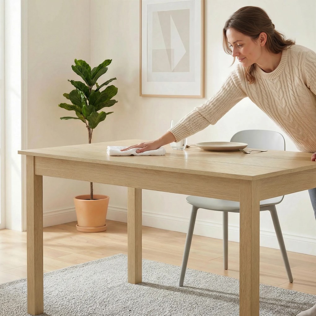 HOMCOM Masă de sufragerie design modern bicolor cu blat mare pentru 4-6 persoane în lemn dim. 119L x 70l x 75H cm | Aosom Romania