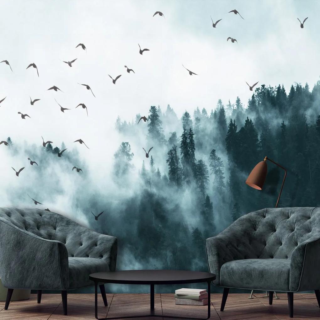 Fototapet - Păsări în ceață (254x184 cm), în 8 de alte dimensiuni noi