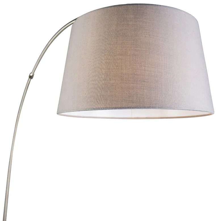 Lampă cu arc inteligentă cu abajur din oțel gri, inclusiv WiFi A60 - Arc Basic