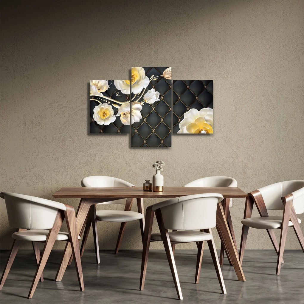 Tablou - Imagine cu flori de trandafir alb (90x60 cm)