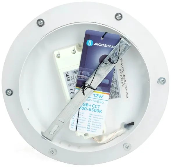 Aplică LED RGBW dimabilă Aigostar MESH Smart LED/12W/230V alb + telecomandă