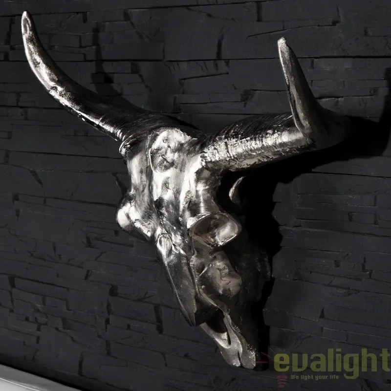 Decoratiune perete Matador Longhorn argintie A-19009 VC