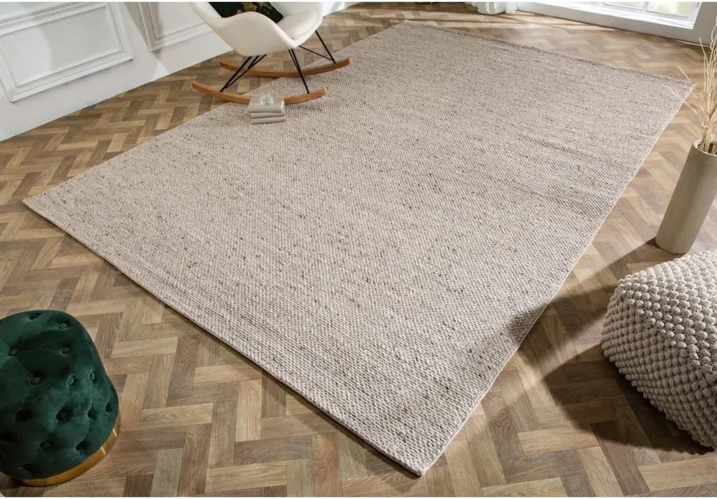 Covor WOOL XXL 350x240cm gri argintiu din lana