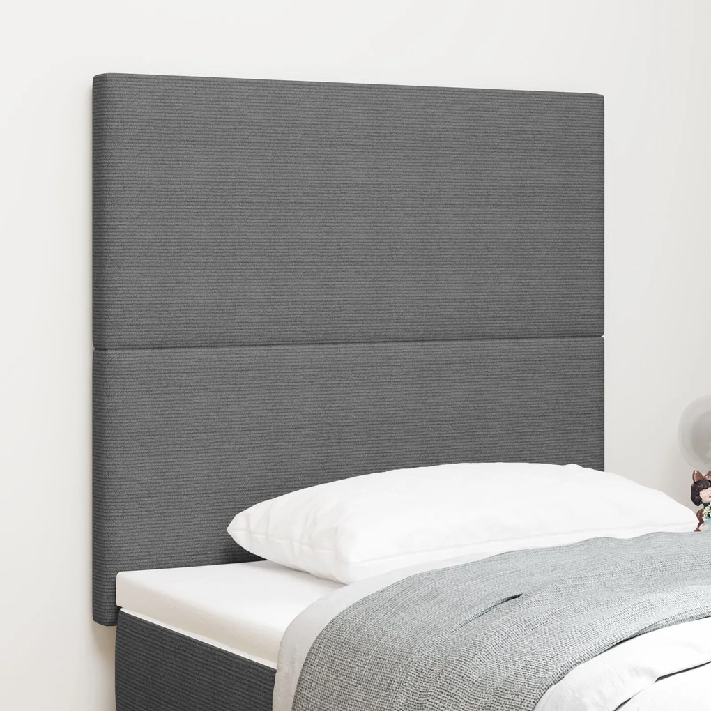 vidaXL Tăblie de pat design simplu, gri deschis, 80 cm, catifea raiată
