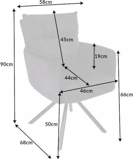 Set 2 scaune pivotante Big George, catifea/ tesatura antracit