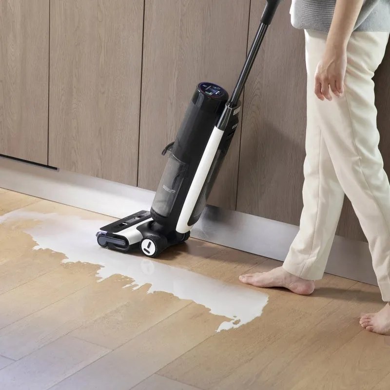 Aspirator vertical Tineco Floor One S7 Flashdry Pet, 230W, Curatare umeda, Autonomie 40 minute, 4 moduri, Sistem de auto-curatare FlashDry, LED display, Negru