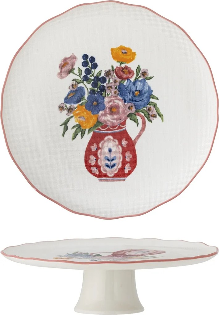 Platou de servire din ceramică cu motive florale pictate manual, 28×9 cm, „Dorothy"