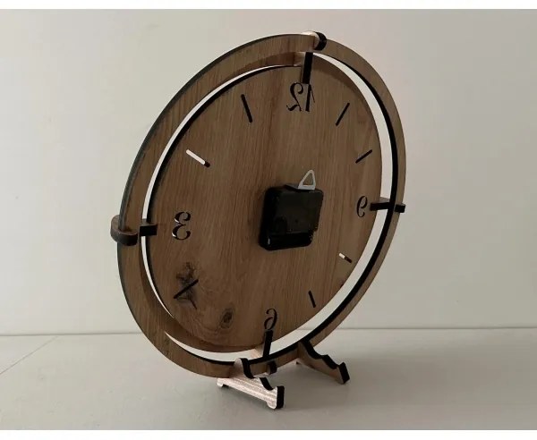 Ceas de perete Li-Go 23682/DUB5, 1x AA, diametru 32 cm, stejar/păpădie