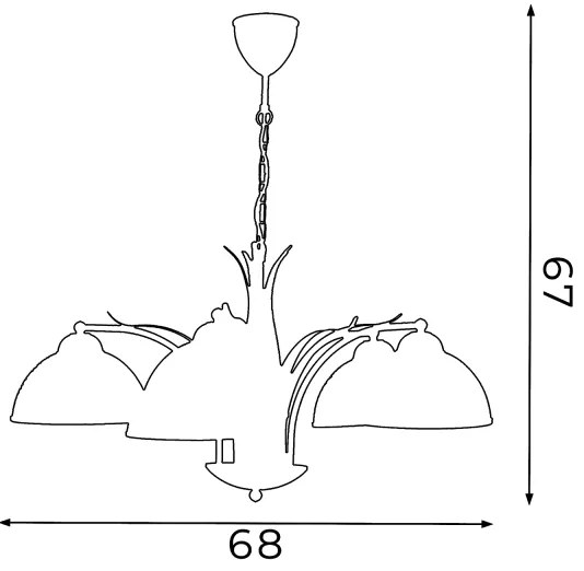 Lustră pe lanț KORFU 5xE27/60W/230V