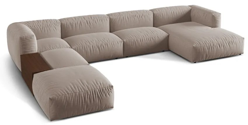 Colțar modular bej (cu colț pe partea stângă /în formă de "U") Martina – Micadoni Home