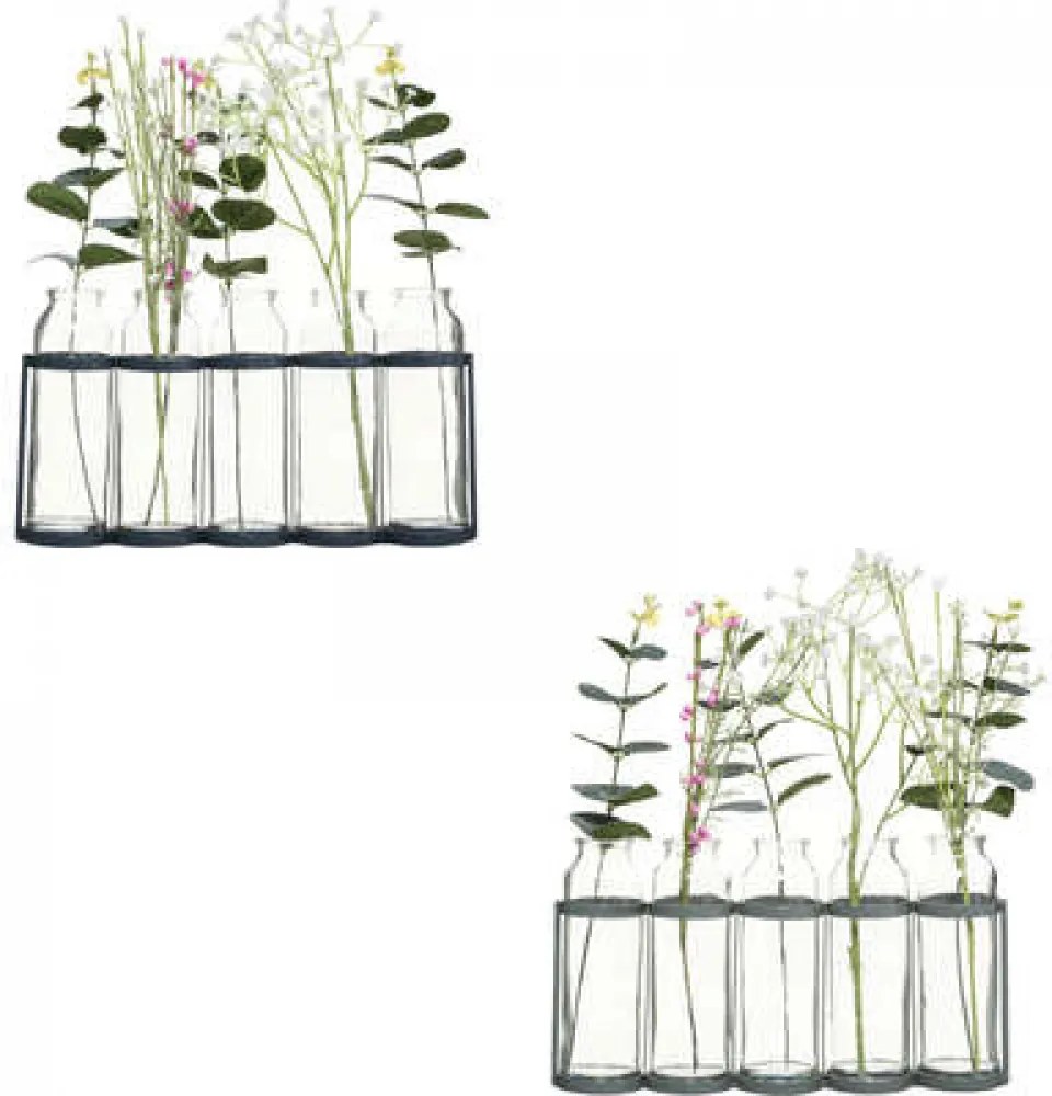 Set 5 vaze decorative in suport metalic PETALORA