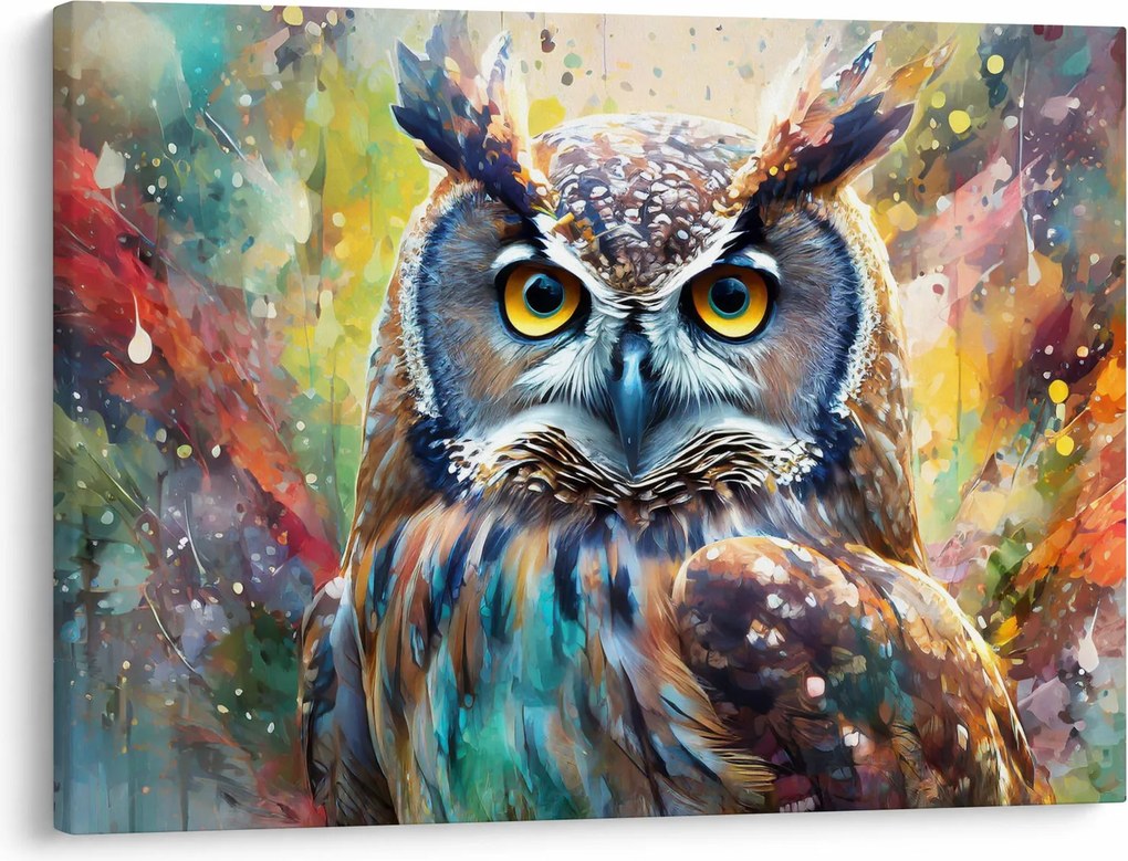Tablou - Pictură de o bufniță (70x50 cm)
