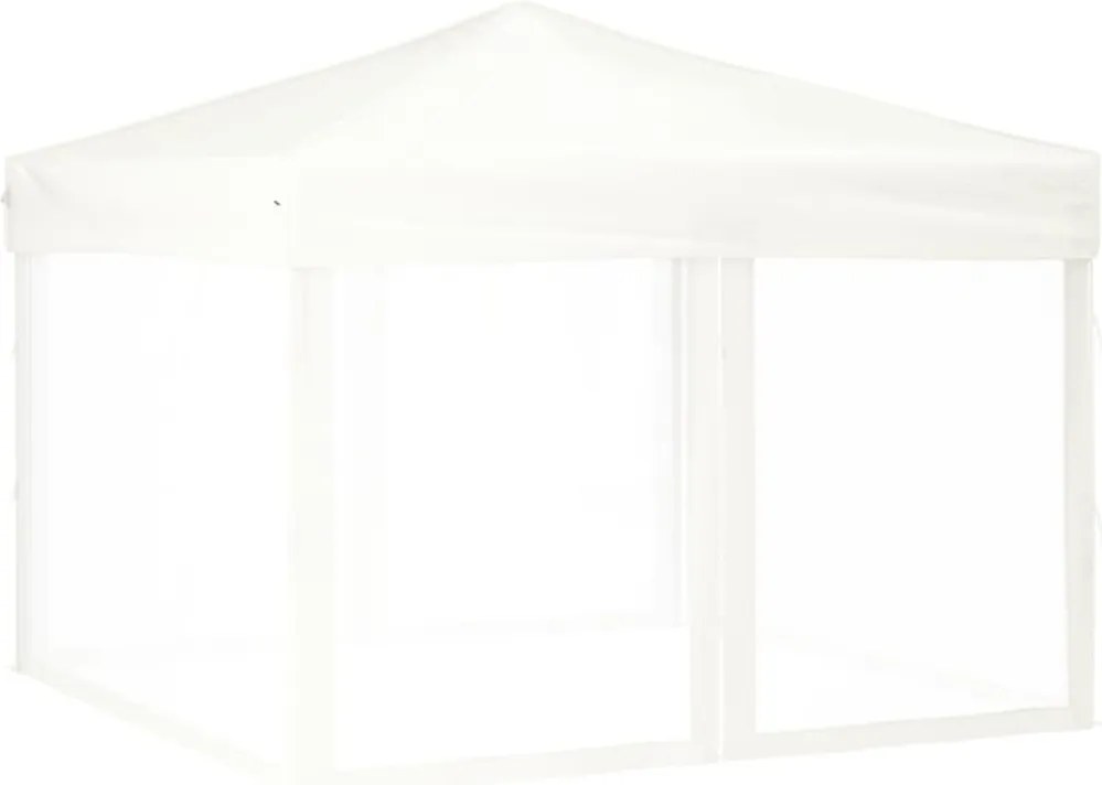 vidaXL Cort pliabil pentru petrecere, pereți laterali, alb, 3x3 m
