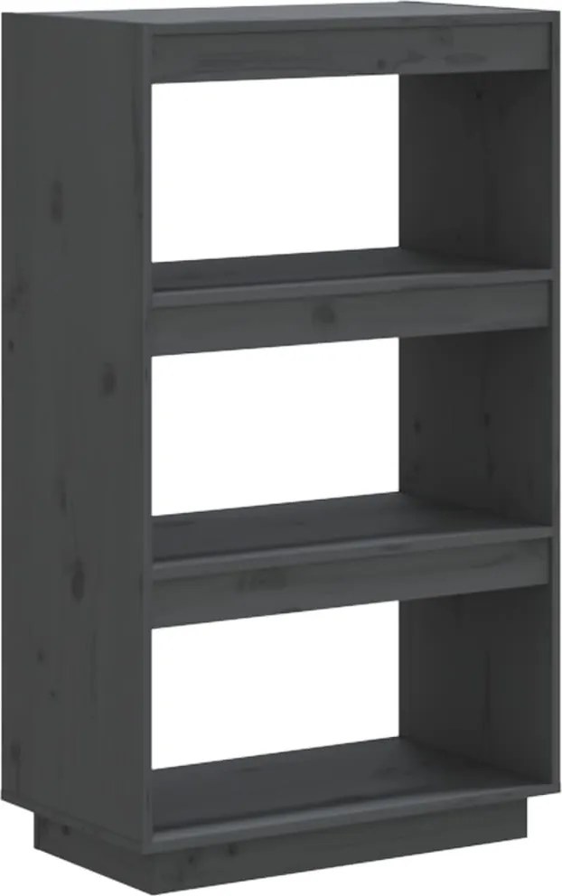 vidaXL Bibliotecă/Separator cameră, gri, 60x35x103 cm, lemn masiv pin