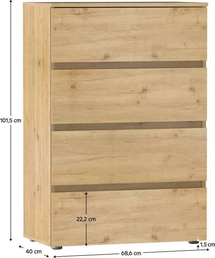 Comoda PARMAD, stejar artisan