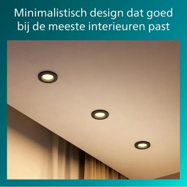 Philips - Set 5 buc. Spot încastrat PERIDOT 1xGU10/7W/230V negru